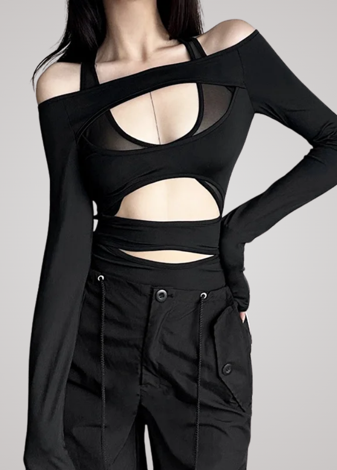 Gothanic Hollow Out Bodysuit - GS008