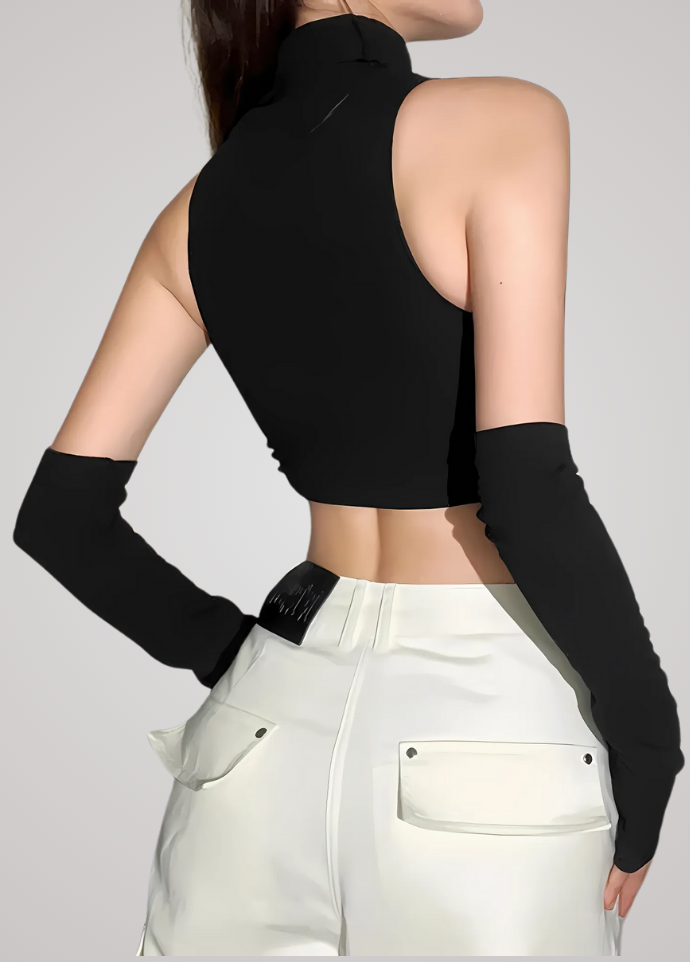 Gothanic E-girl Hollow Out Crop Top - GT021