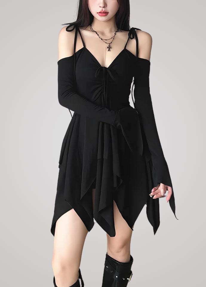 Gothanic Irregular Strapless Mini Dress - GD026