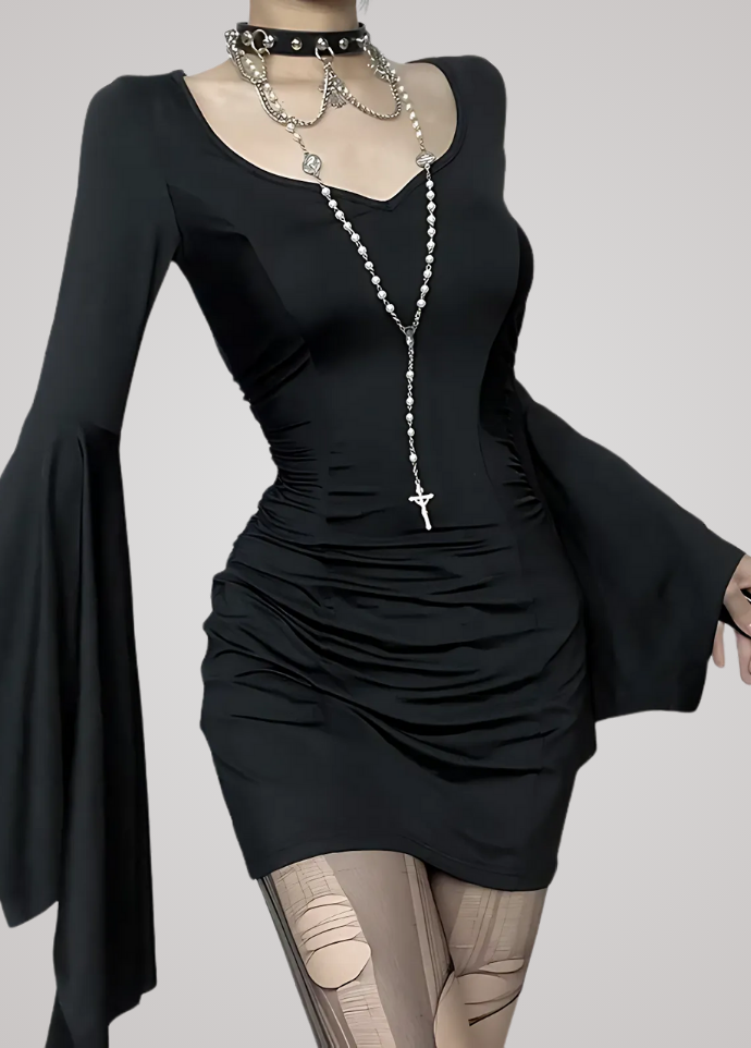 Gothanic Batwing Mini Dress - GD025