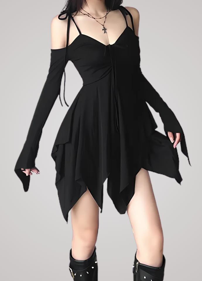 Gothanic Irregular Strapless Mini Dress - GD026