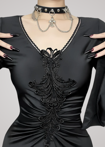 Gothanic Witch Embroidered Dress - GD024