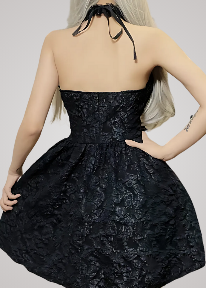 Gothanic Jacquard A-line Halloween Dress - GD006