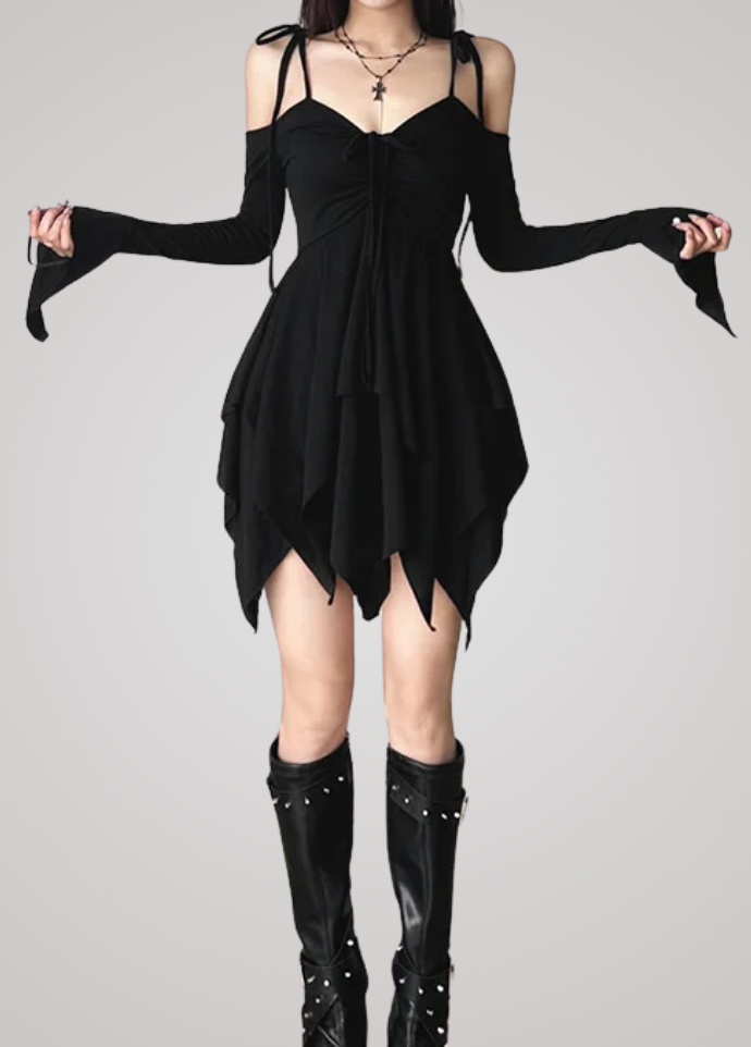 Gothanic Irregular Strapless Mini Dress - GD026