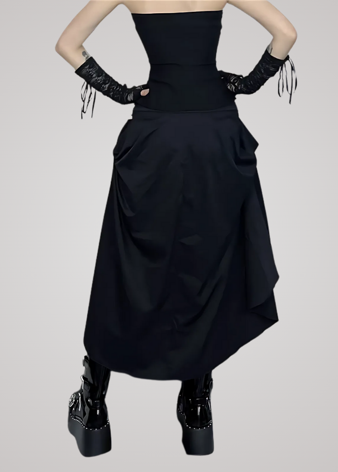 Gothanic Irregular A-line Buckle Skirt - GB012