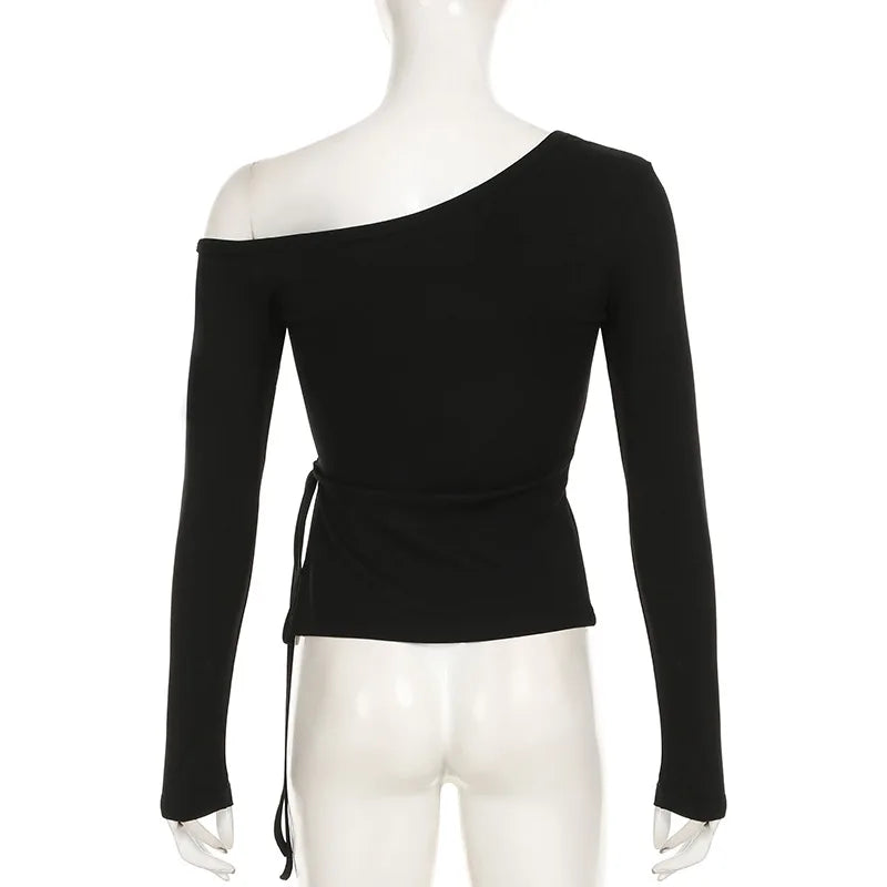 Gothanic Lace-Up Knit Black Top - GT018