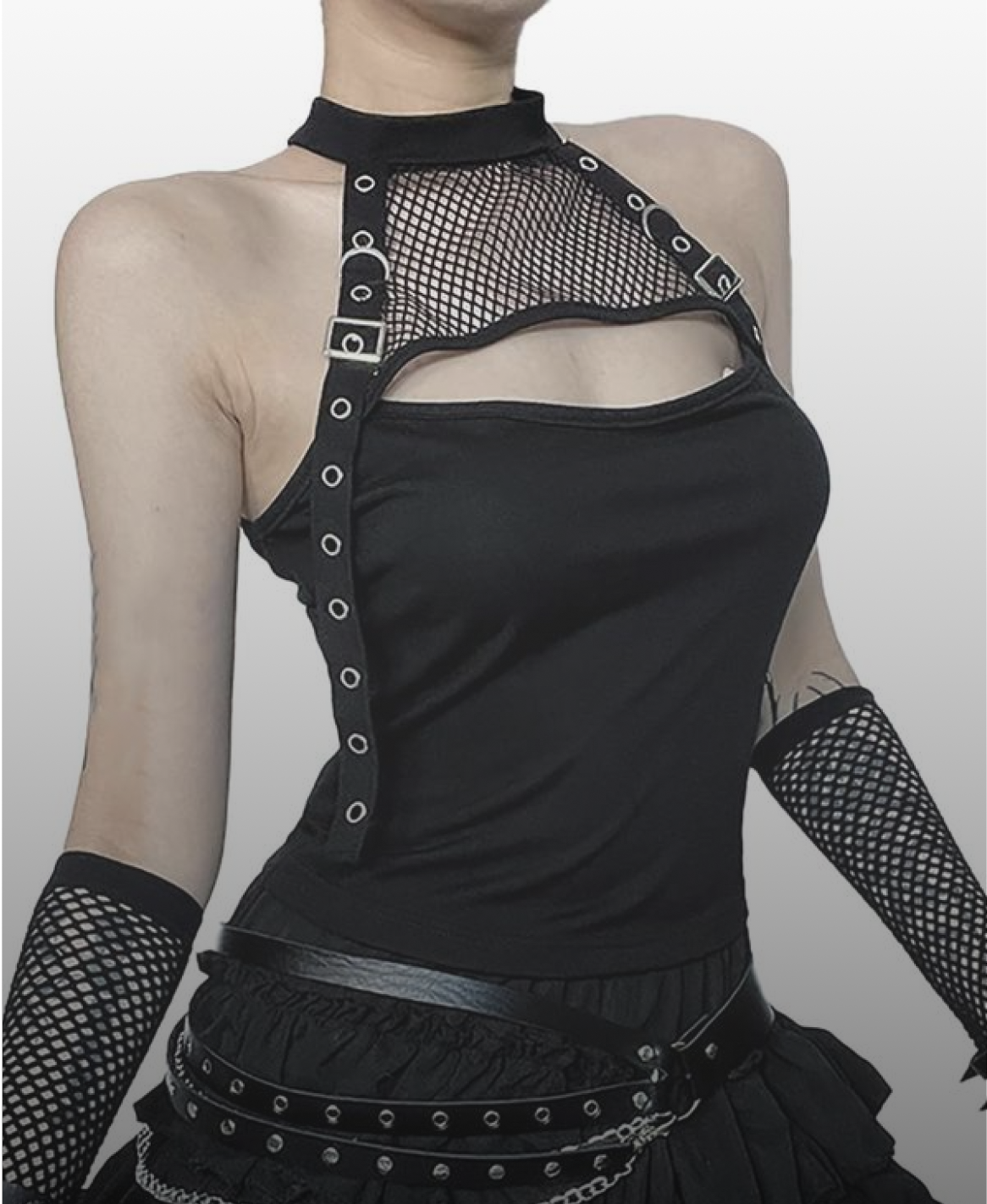 Gothanic Irregular Strapless Mini Dress - GD026